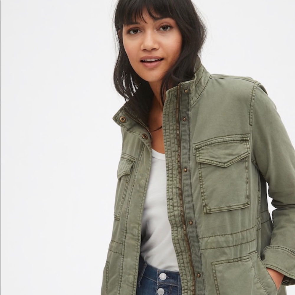 Gap army green utility jacket